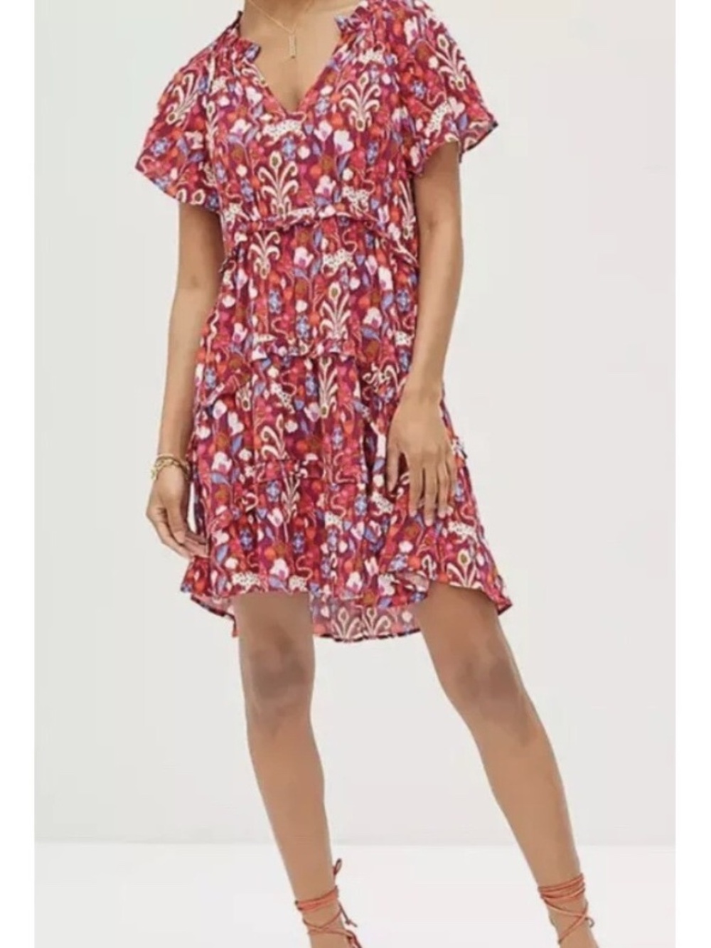 Anthropologie Robin Tiered Mini Dress M